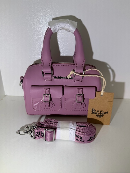 Dr. Martens Handbags - Dr. Martens Mauve Mini Leather Satchel with Detachable Strap